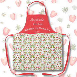 Delantal Patrón de Corazón de Fresa Personalizado