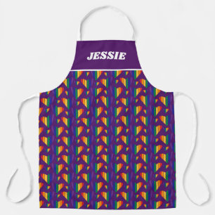 Delantal Patrón de corazones arco iris