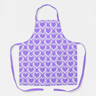 Delantal Patrón de Corazones Blancos Morados