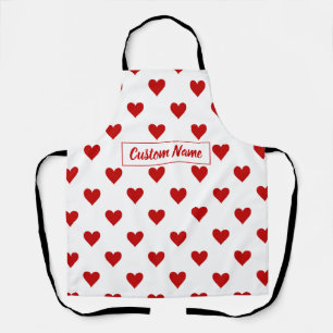 Delantal Patrón de Corazones con Nombre Personalizado