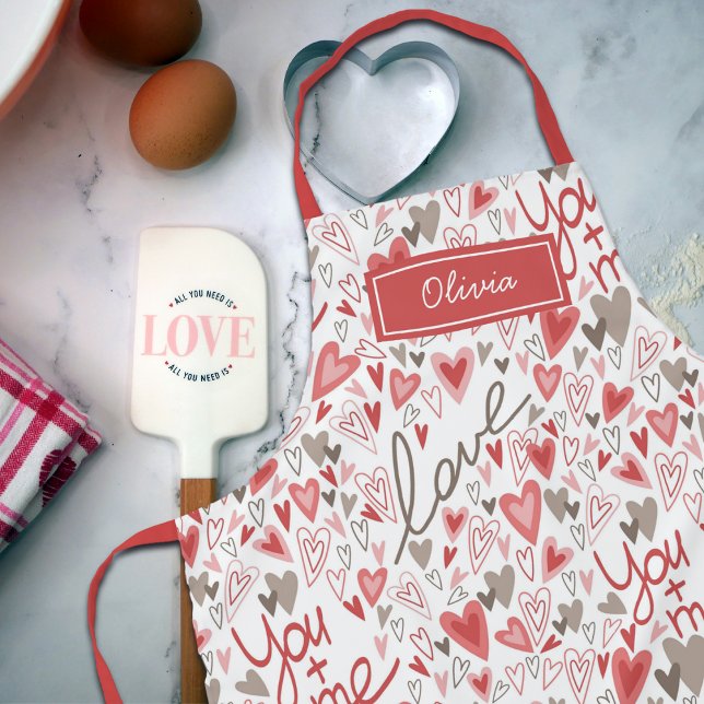 Delantal Patrón de corazones lindos Boho San Valentín (Subido por el creador)