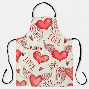 Delantal Patrón de Corazones para el Día de San Valentín