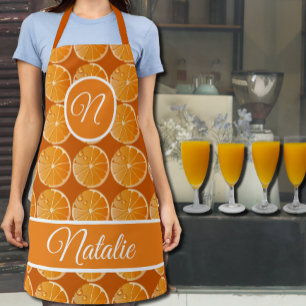 Delantal Patrón de corte naranja - Apron monogramado