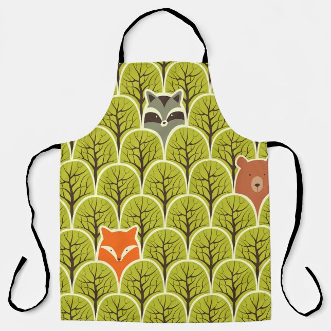 Delantal Patrón de cosecha de animales de bosque (Anverso)