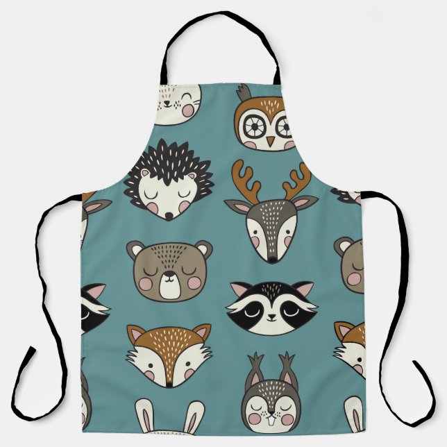 Delantal Patrón de cosecha de animales de bosque (Anverso)