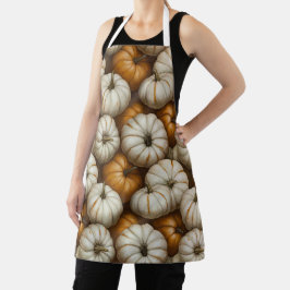 Delantal Patrón de cosecha de calabaza de otoño | Caída Rus