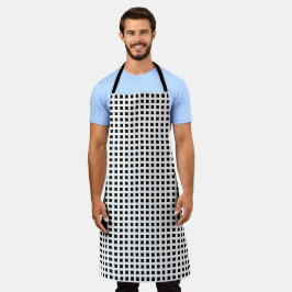 Delantal Patrón de cuadrados blancos negros Apron