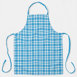 Delantal Patrón de Cuadro Escocés Azul Blanco
