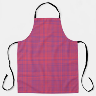 Delantal Patrón de Cuadro Escocés Rojo Morado