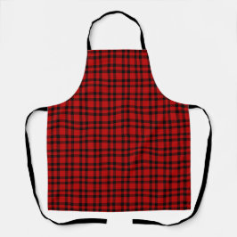 Delantal Patrón de Cuadro Escocés Rojo Negro