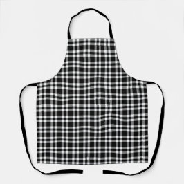 Delantal Patrón de Cuadro Negro Blanco