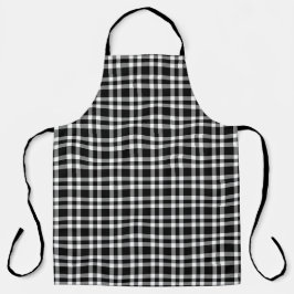 Delantal Patrón de Cuadro Negro Blanco
