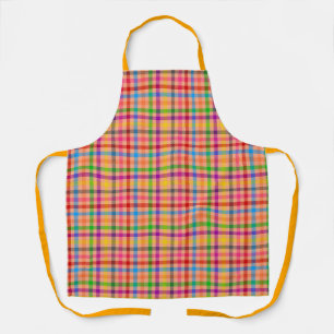 Delantal Patrón de cuadros escoceses de gingham color naran