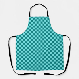 Delantal Patrón de cuadros gingham azul verdoso