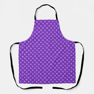 Delantal Patrón de cuadros gingham púrpura y negro