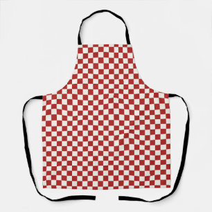 Delantal Patrón de cuadros gingham rojos y blancos