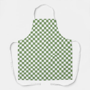 Delantal Patrón de cuadros gingham verde y blanco