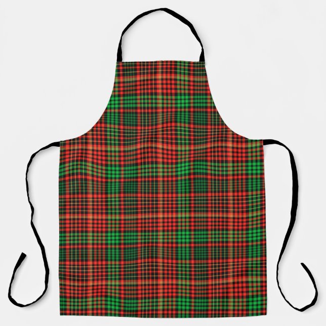 DELANTAL PATRON DE CUADROS NAVIDEÑOS ROJO Y VERDE (Anverso)