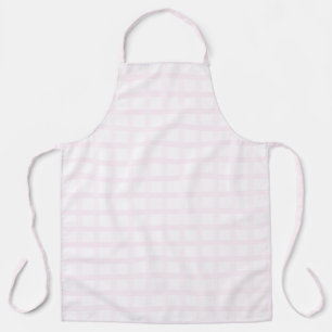 Delantal Patrón de cuadros rosa pastel y rosa cuarzo rosa