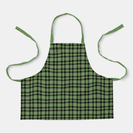 Delantal Patrón de Cuadros Verde Negro