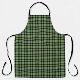 Delantal Patrón de Cuadros Verde y Negro