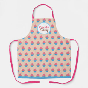 Delantal Patrón de Cupcakes   Crema rosa   Apron