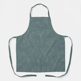 Delantal Patrón de Damasco de Floral Verde Oscuro - Apron