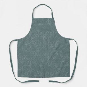 Delantal Patrón de Damasco de Floral Verde Oscuro - Apron