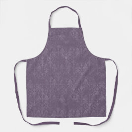 Delantal Patrón de Damasco Floral Púrpura Oscuro - Apron