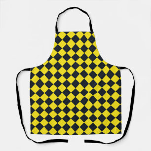 Delantal Patrón de diamante amarillo negro de cheques
