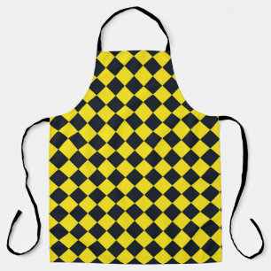 Delantal Patrón de diamante amarillo negro de cheques