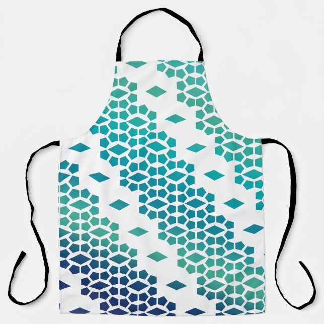 Delantal Patrón de Diamante Azul y Honeycomb de la tormenta (Anverso)