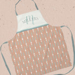 Delantal Patrón de diamante Boho Imprimir Monograma Nombre<br><div class="desc">Patrón de diamante Boho Imprimir Monograma Nombre de familia Apron</div>