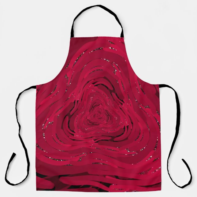Delantal Patrón de dibujo a mano hecho de gradiente rojo co (Anverso)