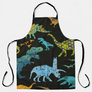 Delantal Patrón de Dino sin foco. Diseño original con t-rex