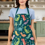 Delantal Patrón de dinosaurio tirannosauro de color<br><div class="desc">Cuto colorido Tyrannosaurus Rex Dinosaur Pattern Apron</div>