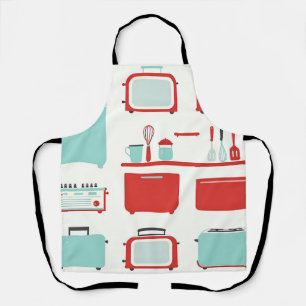 Delantal Patrón de electrodomésticos de cocina retro