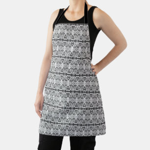 Delantal Patrón de encaje gris y blanco