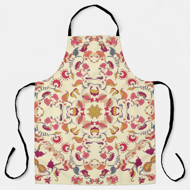 Delantal Patrón de encaje ornamental, fondo de círculo con  (Anverso)