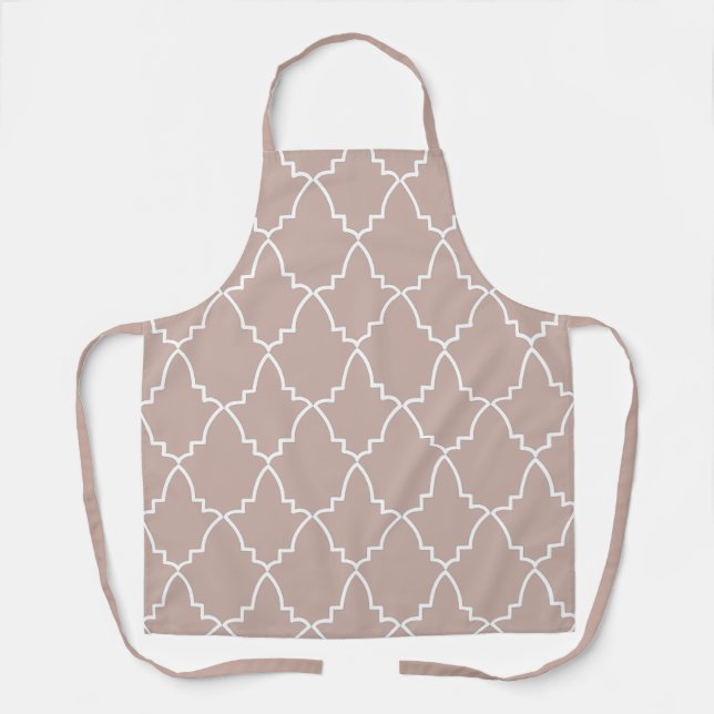 Delantal Patrón de entramado marroquí beige (Anverso)