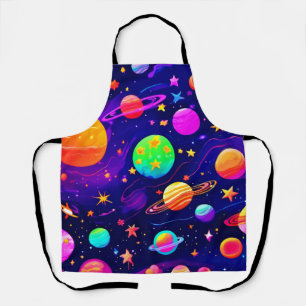 Delantal Patrón de espacio colorido