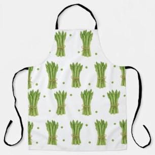 Delantal Patrón de espárrago acuarela Apron Green K fresco