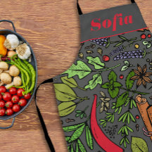 Patrón de especias nombre personalizado gris