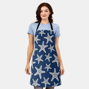 Delantal Patrón de Estrella de Mar Azul