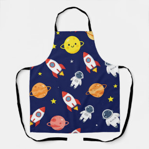 Delantal Patrón de Explorador Espacial Adorable para Niños