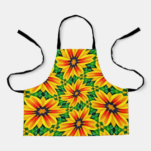 Delantal Patrón de flor amarillo bonito