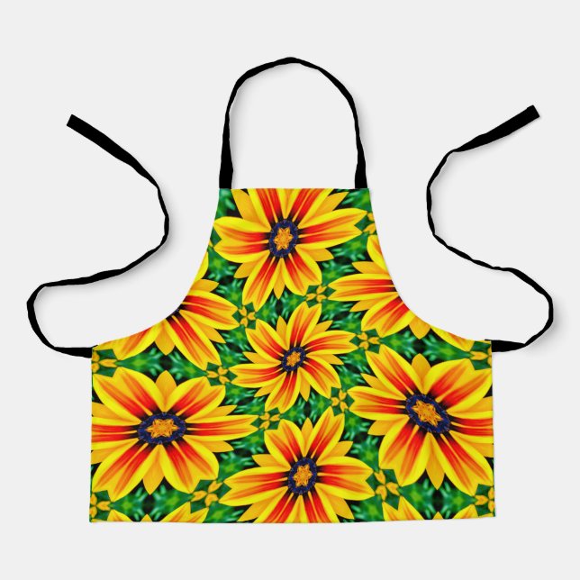 Delantal Patrón de flor amarillo bonito (Anverso)