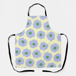 Delantal Patrón de flor hippie verde azul preppy