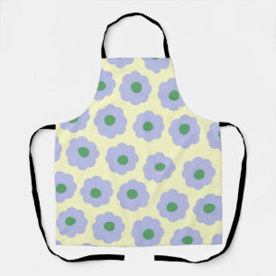 Delantal Patrón de flor hippie verde azul preppy