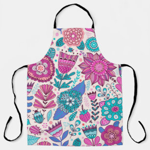 Delantal Patrón de flor vintage. Textura botánica sin solda